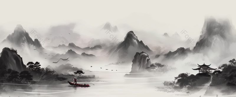 中国风水墨山水背景,插画/手绘图,插画/手绘图库,插画/手绘图下载,插画/手绘